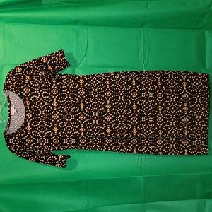Lularoe black printed Julia dress in size S